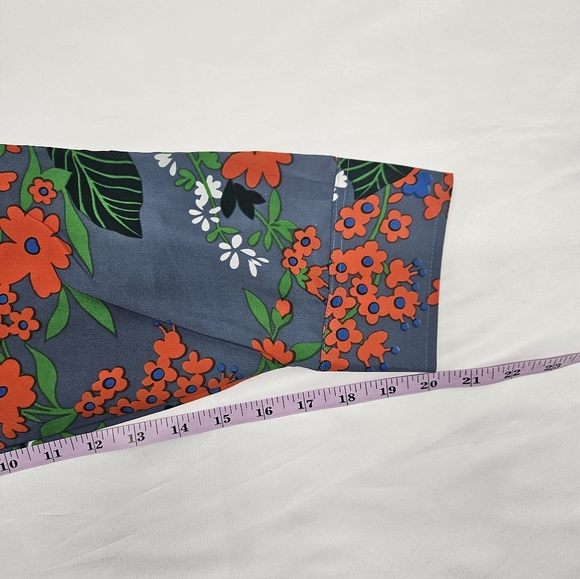 VTG Fruit of The Loom Teal & Orange floral blouse, Size XL - Picture 6 of 8